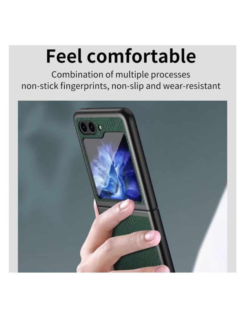 Aookay Case for Samsung Galaxy Z Flip 6 Case, Leather Texture + PC Frame, Drop-Resistant, Anti-Drop, Slim Cover for Samsung Galaxy Z Flip 6 [No Front Screen Protector] (Black)  - Image 4