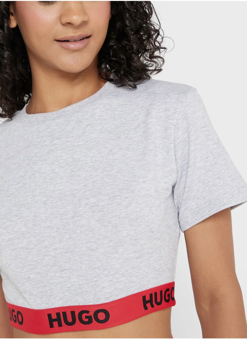 HUGO Crew Neck Logo Printed T-Shirt