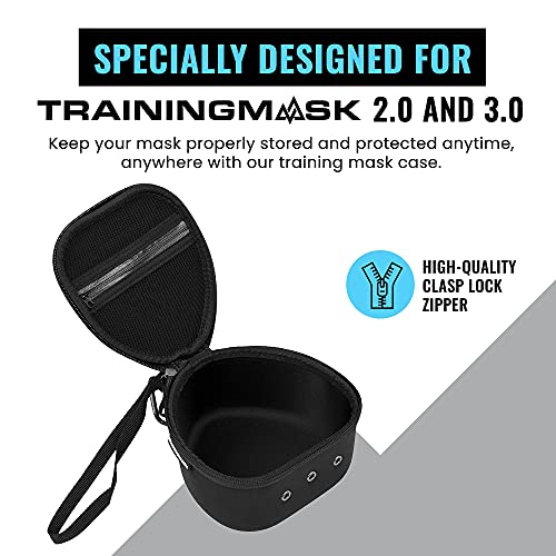 TRAININGMASK Training Mask Hard Carry Case with Quick Zip Pouch - Internal Soft Webbing for Any Workout, Cardio and Endurance, Fitness, Breathing Resistance, Running (Black) - Image 2