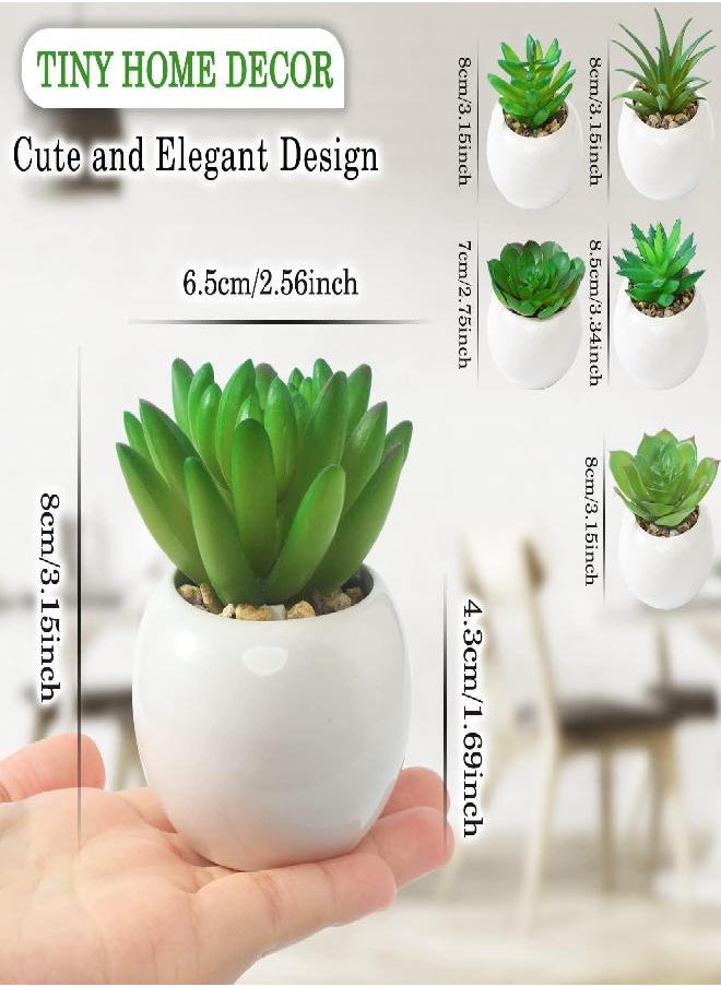 MyGift - MyGift 5 Piece Artificial Plant Set, Mini Assorted Faux Succulents in Concrete Planters and Vintage Gray Wood Display Box with Galvanized Metal Accent and Rope Handles - Image 1