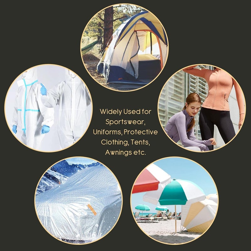 كلاراكو شريطان لإصلاح درزات الأقمشة والمظلات والخيام، مقاوم للماء، مصنوع من البولي يوريثان، يُلصق بالكي، طوله 20 مترًا - Image 2