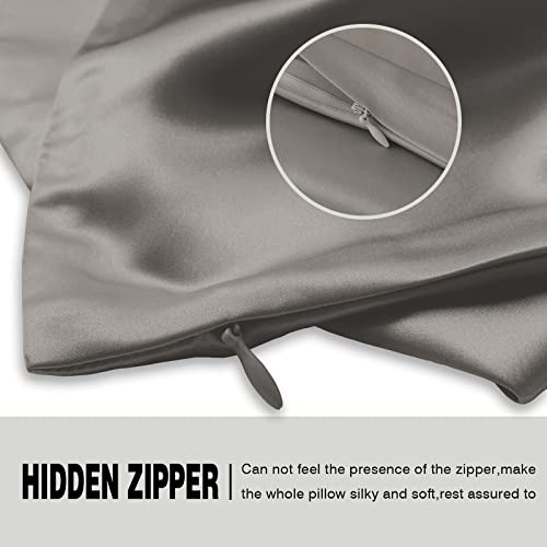Suatien Silk Pillowcase for Hair and Skin,Soft,Breathable and Sliky 100% Standard Size Pillow Cases Set of 2,Both Sides Natural Mulberry Silk Pillowcases with Hidden Zipper(Standard Size 20"X 26",2pcs) - Image 4