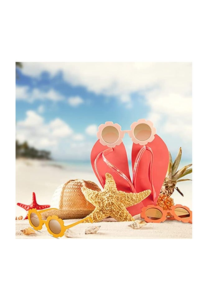 Round Flower Sunglasses Girls Flower Glasses   Outdoor Beach Eyewear for Kids Girl Boy Gifts Party Favor 6 Pieces - Image 5