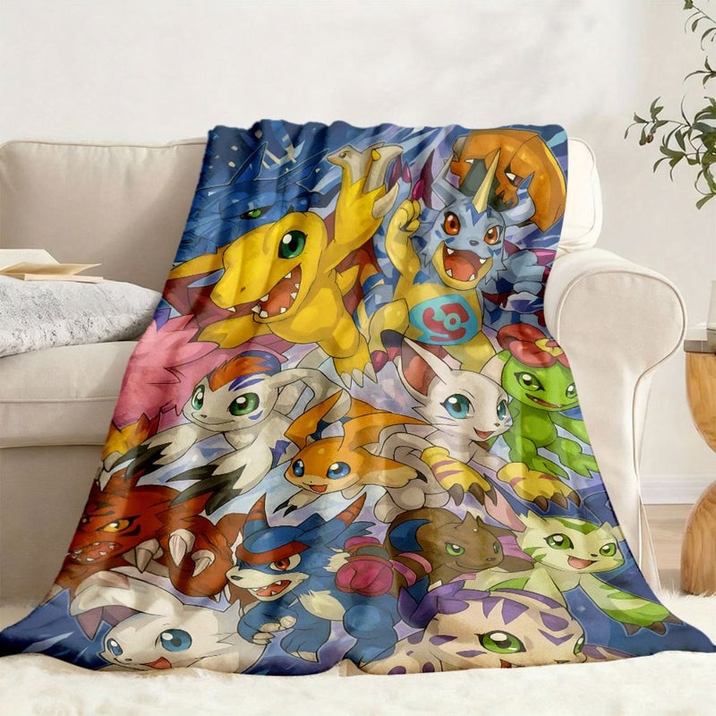 Digimon Character Evolution Flannel Throw Blanket 40x30in Soft Cozy All Season Gift - Image 4