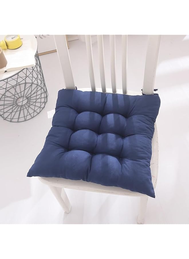 erorex Chair Pads Seat Cushion With Ties Square Floor Chair Seat Pads Pillows Meditation Pillow Solid Thicken Comfortable Tufted Seat Cushion Corduroy Tatami Floor Cushion Reading Cushion Pad Blue - Image 1