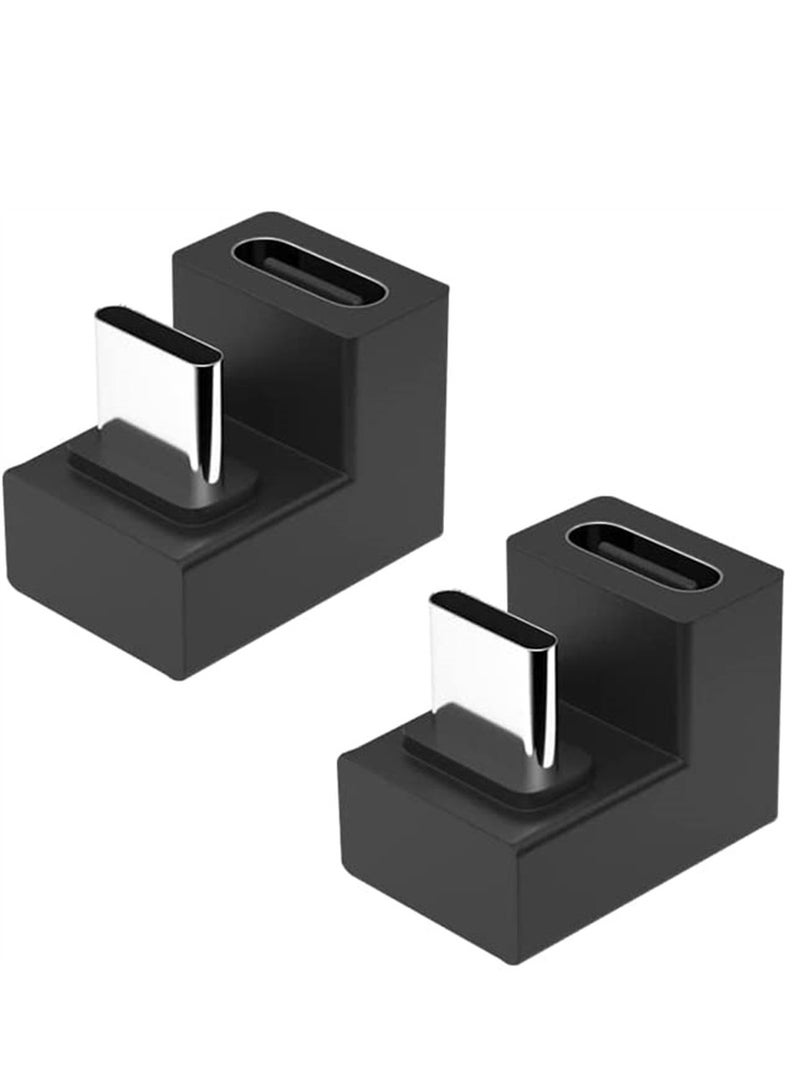 SYOSI U Shape USB USB C to USB C Adapter 180 Degree Angled USB 3.1 Type C to Type C Adapter for Laptop Tablet Mobile Phone for Nintendo Switch 2 Pack - Image 1