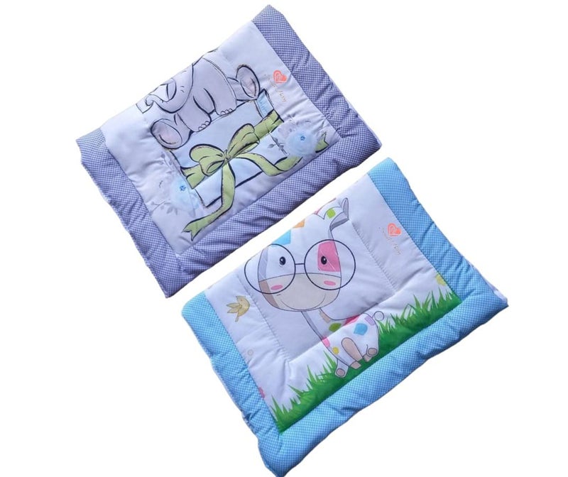 SmallBerry™ Newborn Baby Godadi Bedding Set with Mattress | Multi-Color & Design for Infants | Pack of 2 | Cozy Nursery Essentials for Your Precious Bundle of Joy (Eleph&Giraffe) - Image 2