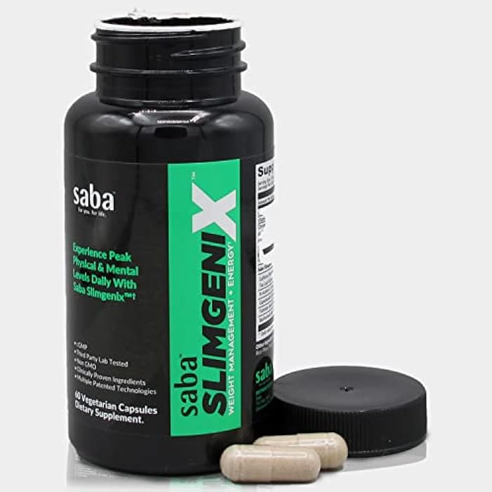 Saba Kombucha Saba SlimGenix -Energy, Weight Management, Appetite Control, Focus, Fat Burner with Branded, Patented & Clinical Proven Ingredients-60 Capsules - Image 2
