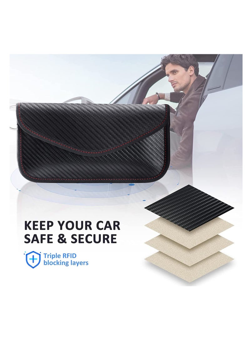 Excefore - Faraday Pouch for Phones and Car Keys, Anti-Tracking Mobile Phone Case, Car Key Signal Blocker Wallet, Smartphone Electronic Devices Anti-Tracking Wallet (Black) - Image 1