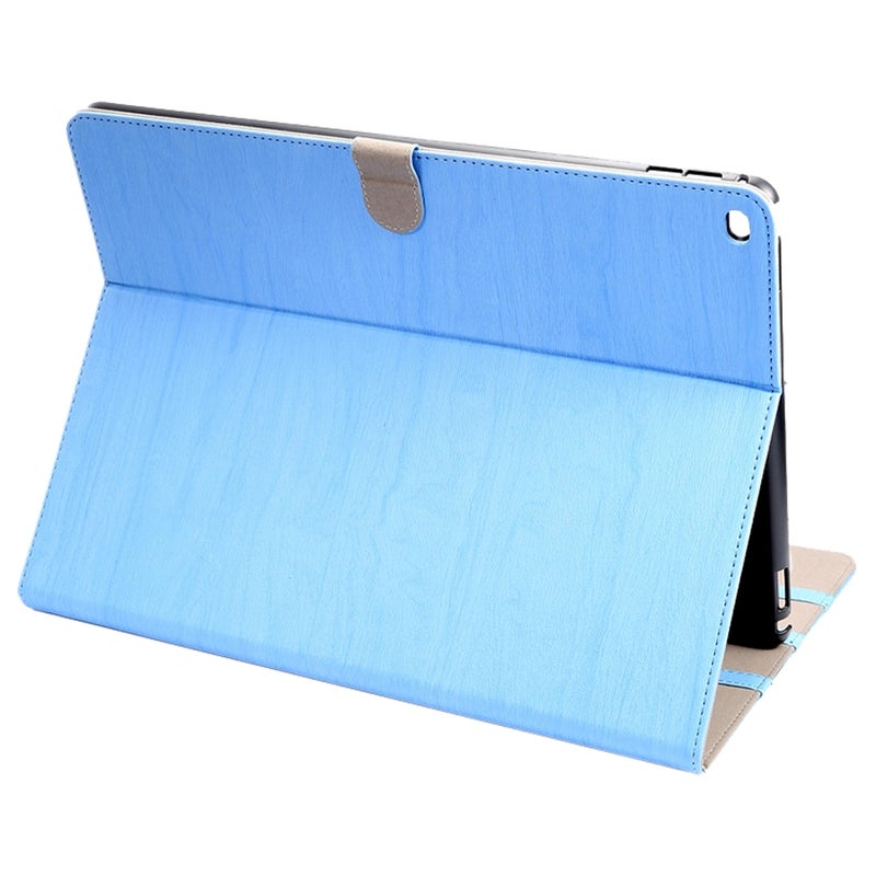 إنكاي جراب جلدي بلون سادة قابل للطي أفقيًا من الخشب مع حامل ووظيفة السكون / الاستيقاظ لجهاز iPad Pro مقاس 12.9 بوصة (أزرق) - Image 1