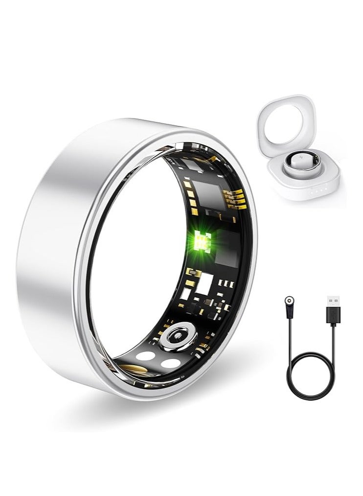 Midwest خاتم ذكي لمراقبة الصحة للرجال/النساء، خاتم لياقة بدنية لمراقبة النوم، شحن سريع للاستخدام الطويل، لممارسة المشي، مراقبة النوم، معدل ضربات القلب، الضغط، مقاوم للماء - Image 1