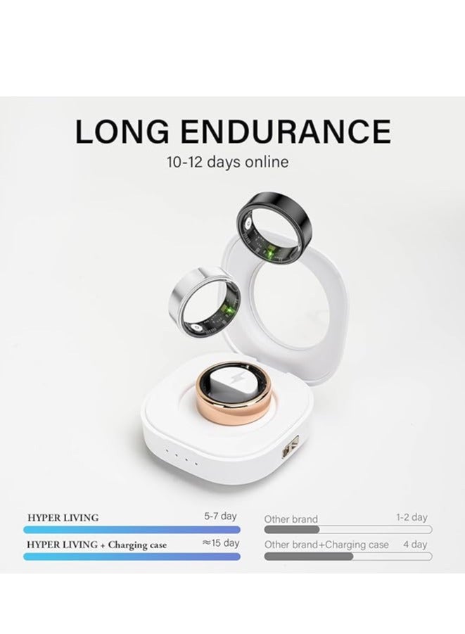 Midwest خاتم ذكي لمراقبة الصحة للرجال/النساء، خاتم لياقة بدنية لمراقبة النوم، شحن سريع للاستخدام الطويل، لممارسة المشي، مراقبة النوم، معدل ضربات القلب، الضغط، مقاوم للماء - Image 2