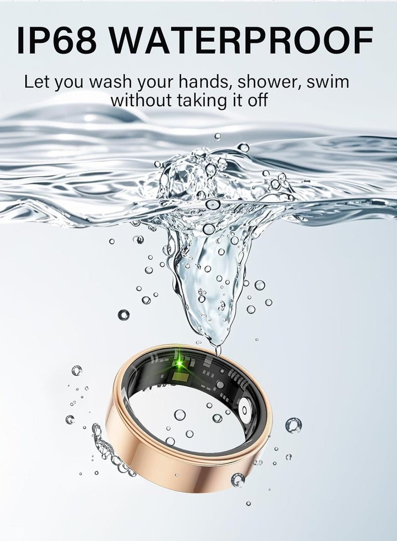 Midwest خاتم ذكي لمراقبة الصحة للرجال/النساء، خاتم لياقة بدنية لمراقبة النوم، شحن سريع للاستخدام الطويل، لممارسة المشي، مراقبة النوم، معدل ضربات القلب، الضغط، مقاوم للماء - Image 3