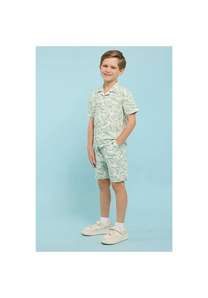 أر أند بي Patterned Shirt & Shorts Set