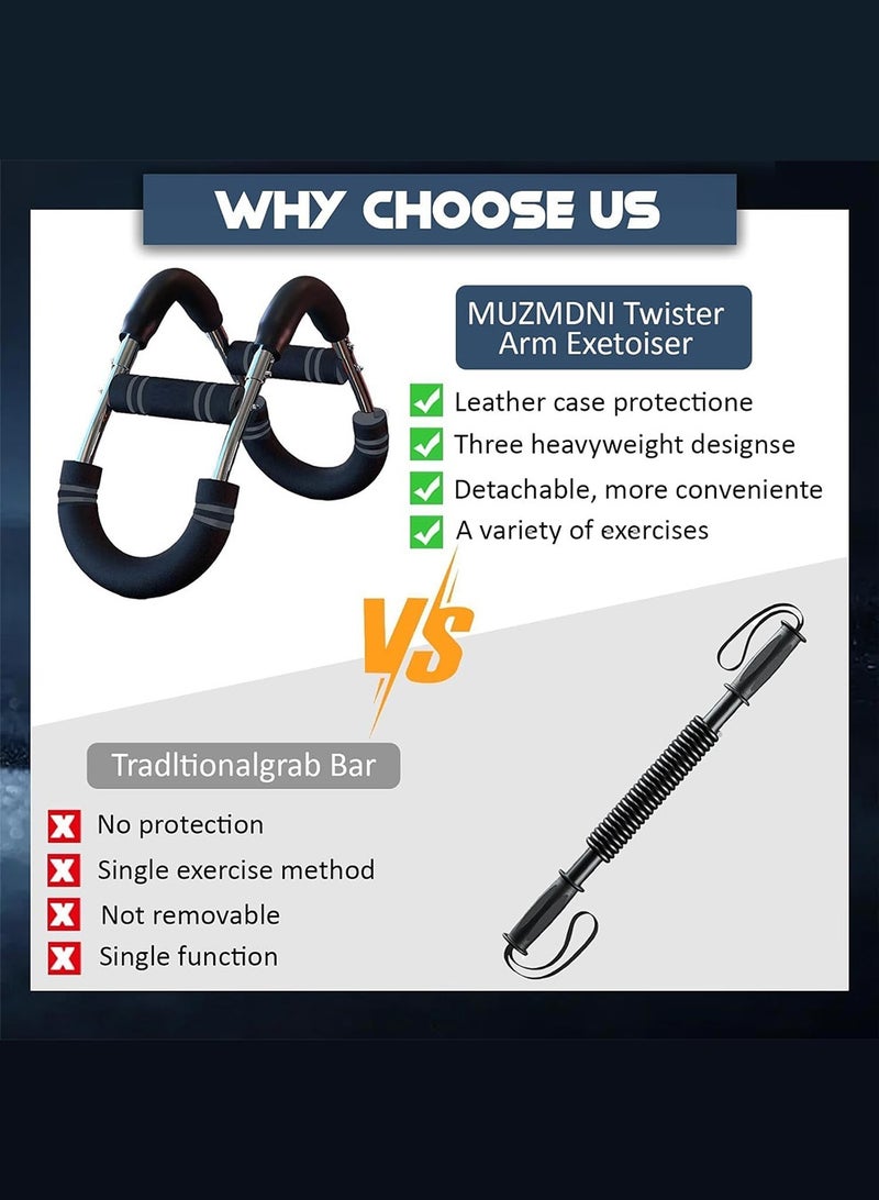 بكومور جهاز تدريب الذراع تويستر، معدات تمارين الصدر القابلة للتعديل من 40 إلى 100 رطل، جهاز تدريب الذراع ساكر بلس، جهاز تدريب الذراع تويستر شيكر، قضيب تويستر محمول، تصميم قابل للفصل، اللياقة البدنية في أي مكان - Image 4