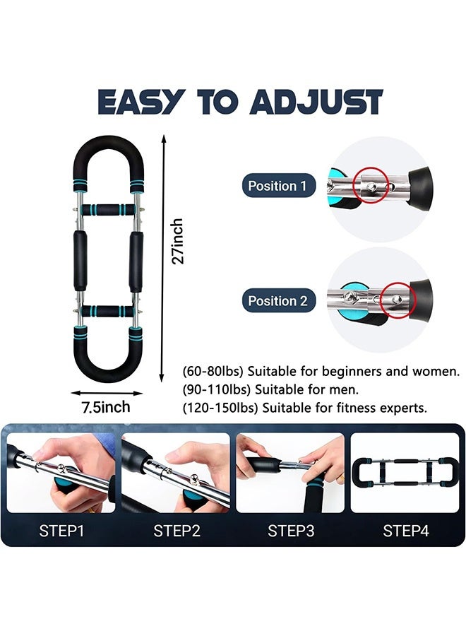 بكومور جهاز تدريب الذراع تويستر، معدات تمارين الصدر القابلة للتعديل من 40 إلى 100 رطل، جهاز تدريب الذراع ساكر بلس، جهاز تدريب الذراع تويستر شيكر، قضيب تويستر محمول، تصميم قابل للفصل، اللياقة البدنية في أي مكان - Image 3