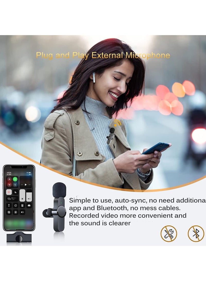 Wireless Lavalier Microphone for iPhone/iPad, Mini Plug-Play Wireless Lapel Mic for Recording TikTok YouTube Live, Noise Reduction/Monitor Sound - Image 3