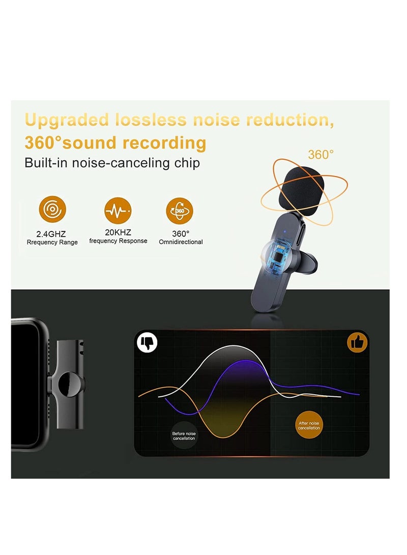 Wireless Lavalier Microphone for iPhone/iPad, Mini Plug-Play Wireless Lapel Mic for Recording TikTok YouTube Live, Noise Reduction/Monitor Sound - Image 2