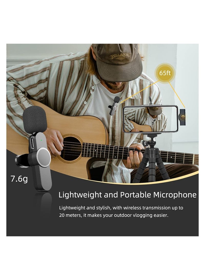 Wireless Lavalier Microphone for iPhone/iPad, Mini Plug-Play Wireless Lapel Mic for Recording TikTok YouTube Live, Noise Reduction/Monitor Sound - Image 4