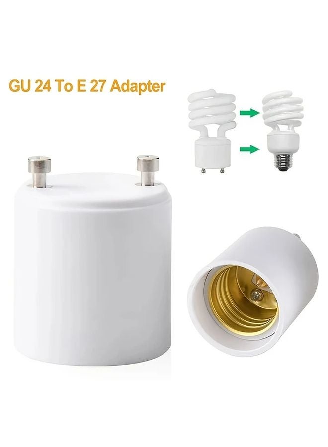3pcs GU24 to E26 E27 Adapter Bulb Holder Socket Converter Durable Plastic Metal - Image 2