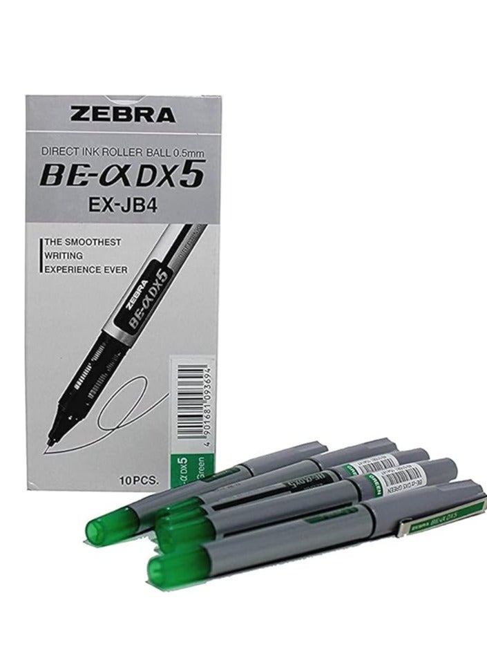 ZEBRA 10-Piece DX5 Direct Ink Roller Pen Set Grey/Green - Image 1