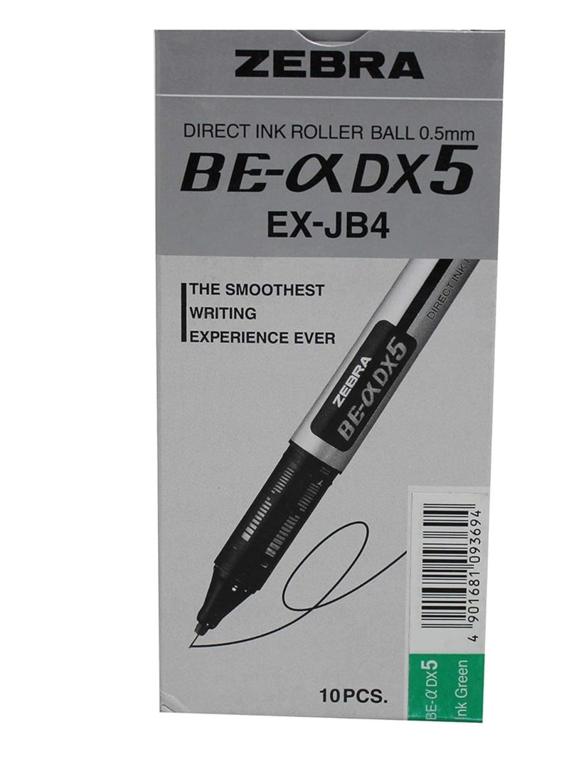 ZEBRA 10-Piece DX5 Direct Ink Roller Pen Set Grey/Green - Image 2