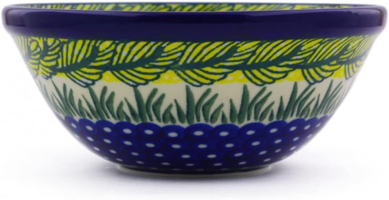 Polmedia Polish Pottery وعاء خزفي بولندي أصلي 5 بوصة بتصميم موكب الدجاجة مصنوع يدويًا في بولسوافياك بولندا من سيراميكا أرتيستيتشنا شهادة الأصالة - Image 3
