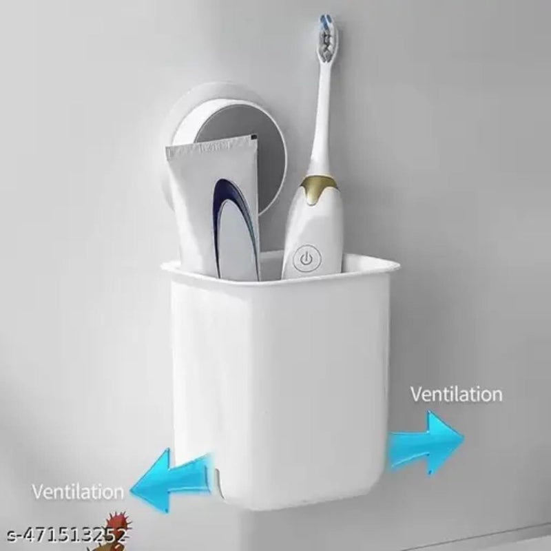 TAZLYN حاملات فرشاة الأسنان TAZLYN لجدار الحمام حامل فرشاة الأسنان ملحقات الحمام للأغراض المنزلية لاصق سحري ذاتي حامل فرشاة الأسنان عبوة من 1 - Image 3