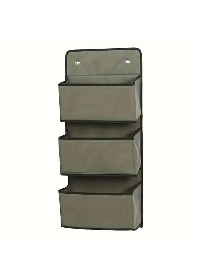 Grey 4 Layer Wall Hanging Storage Organizer Foldable Fabric Bag For Clothes - Image 4