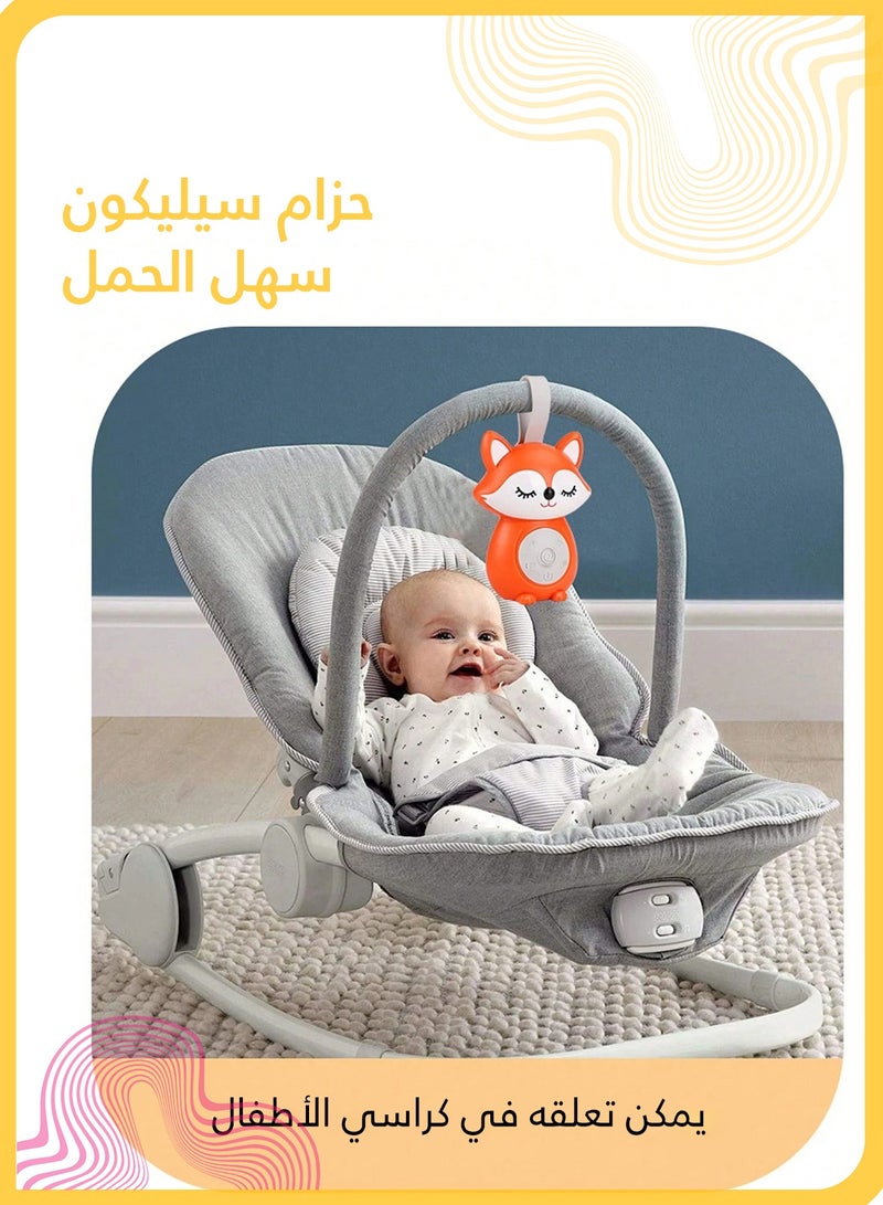 She&Little Soothing Baby Sound Machine, Portable Lullaby Speaker with 12 Soothing Sounds, Fox Design, Adjustable Timer (15/30/60 Min), Hanging Silicone Loop for Crib, Stroller & Travel - Image 5