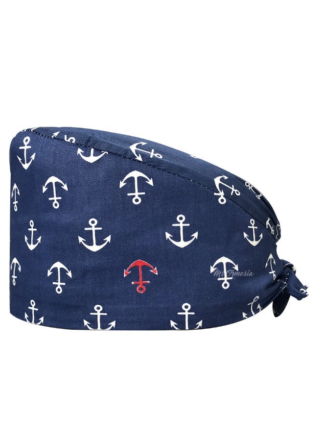 NIBEMINENT Scrubs Cap  Cotton Print Surgery Scrub Hats Nurse Caps Medical Accessories Beauty Salon Pet Shop Lab Work Hat Chef Hat