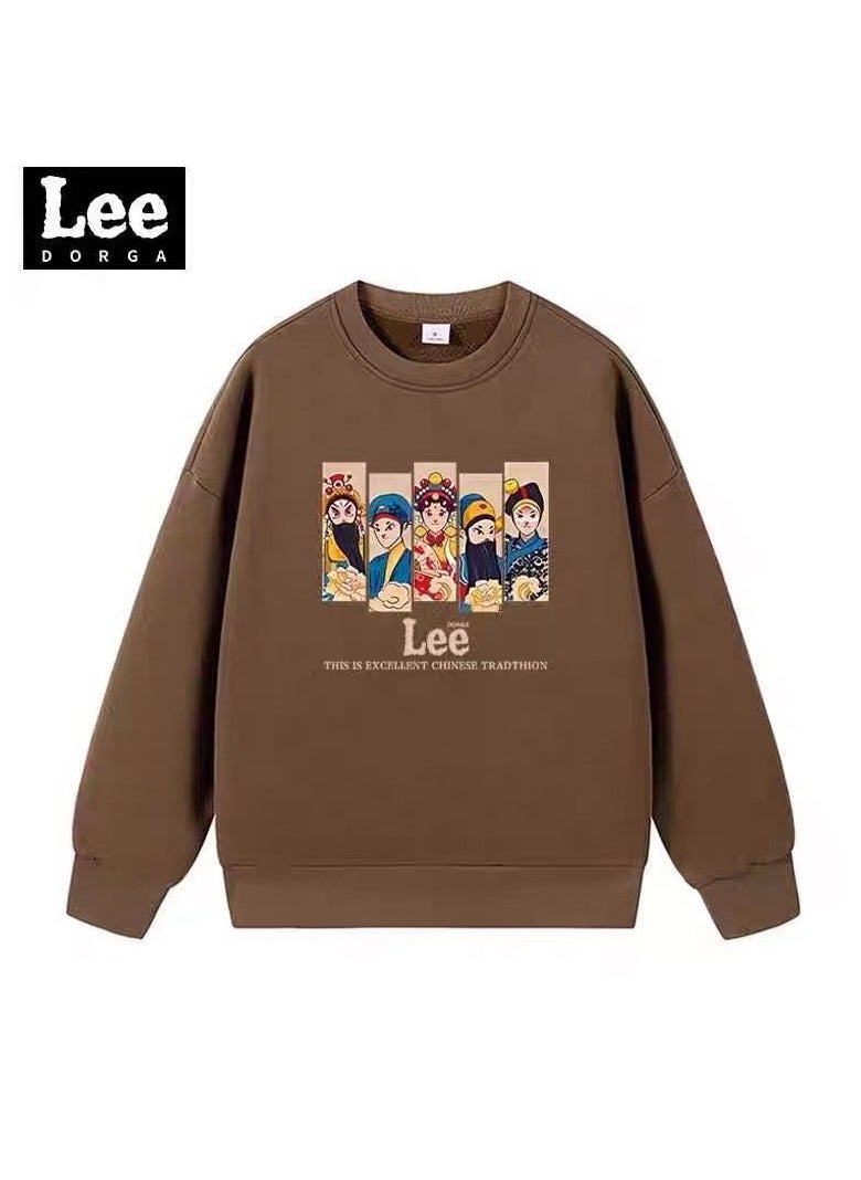 LEE - Lee Brand Hoodie Loose Casual Round Neck Long Sleeved Hoodie - Image 1