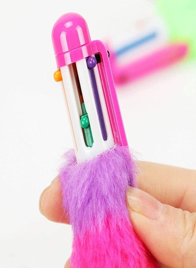 myself Pack of 2 Multicolor Fur Pen 6 in 1 Writing Ball Point Pen For Student - Image 5