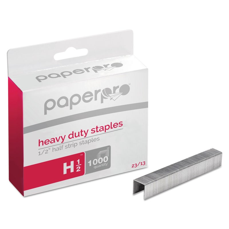 PaperPro Heavy Duty 23/13 Staples, 100 Sheet Capacity (Box of 1,000), Silver, 1/2" leg - Image 1