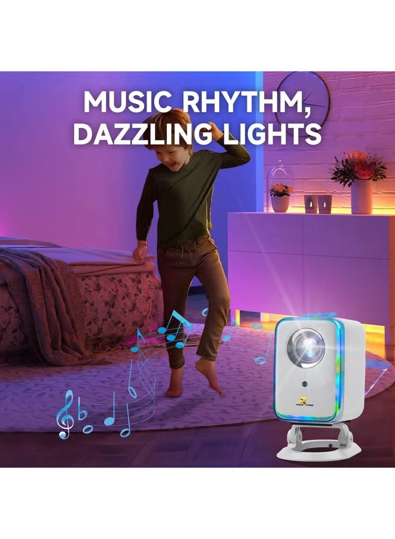 Rock Pow Portable Kids Cartoon Projector LED Pico Video Projector for Home Theater Outdoor Movies HDMI USB Compatible Mini Projector with Remote Control Compact Design Easy Setup - Image 2