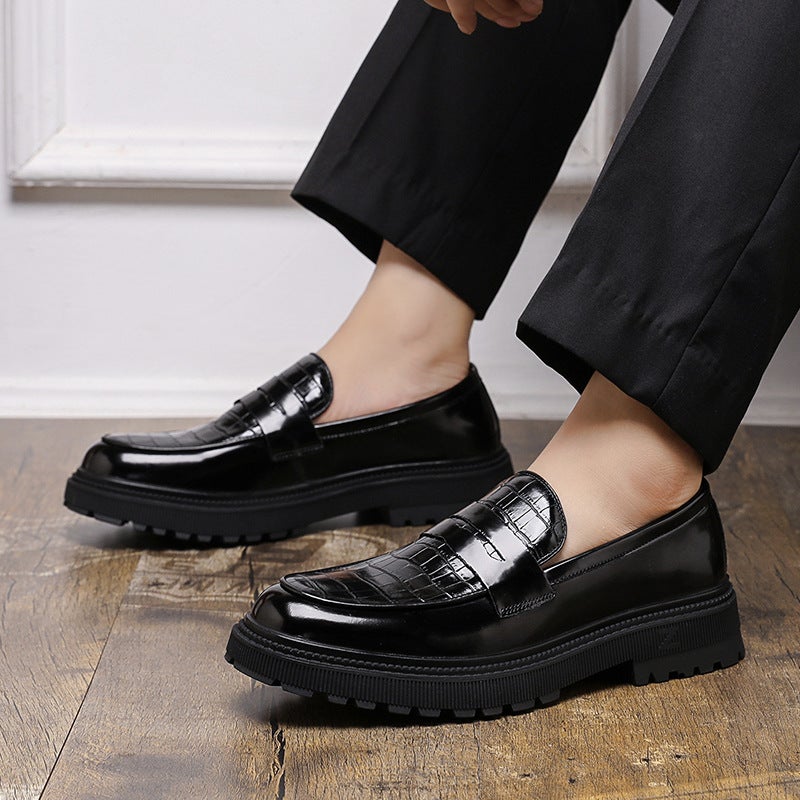 Men'S Shoes Plus Size New Casual Shoes Fashion Legged Loafers Fashion British Style Business Leather Shoes - Image 1