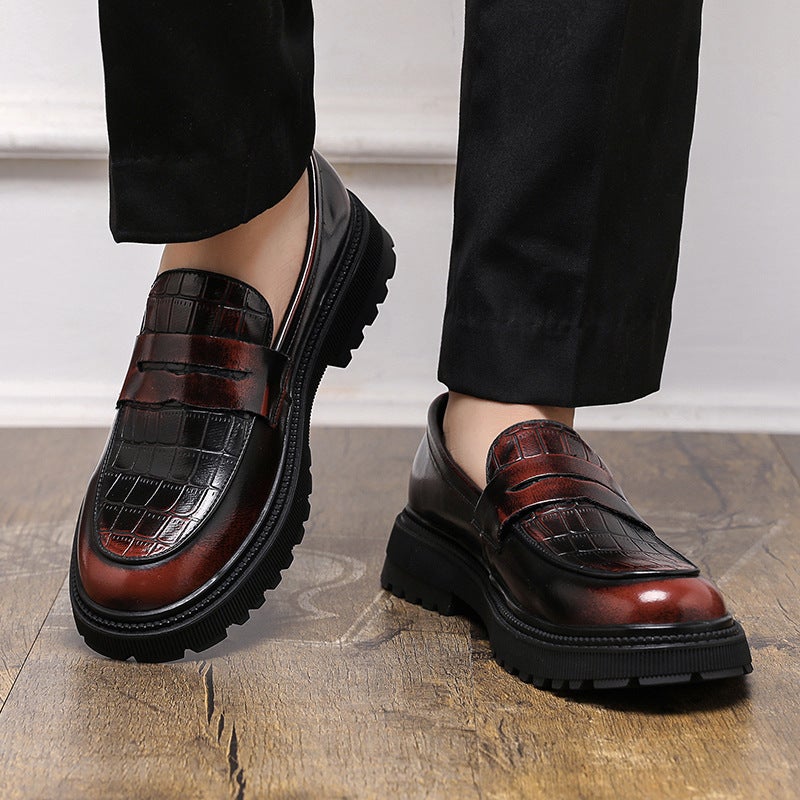 Men'S Shoes Plus Size New Casual Shoes Fashion Legged Loafers Fashion British Style Business Leather Shoes - Image 2
