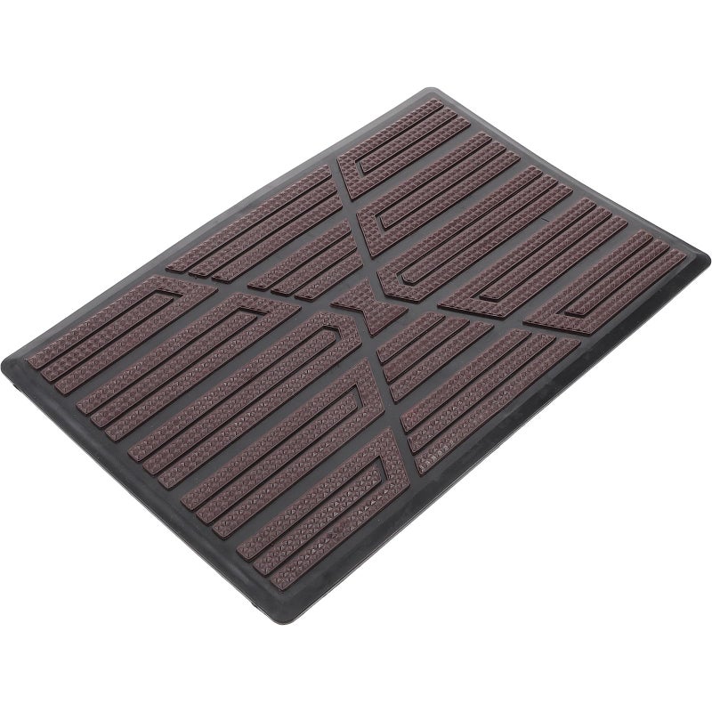 Non Slip Car Floor Mats with Heel Scuff Plate Full Coverage Pedal Cushion Black Coffee 23x15cm - Image 2