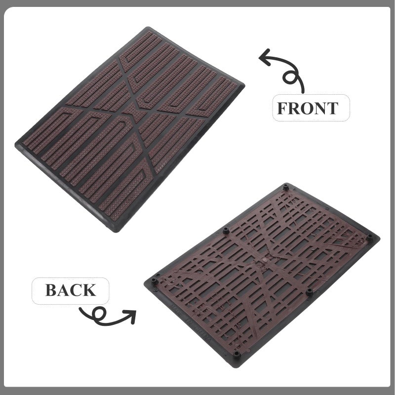 Non Slip Car Floor Mats with Heel Scuff Plate Full Coverage Pedal Cushion Black Coffee 23x15cm - Image 4