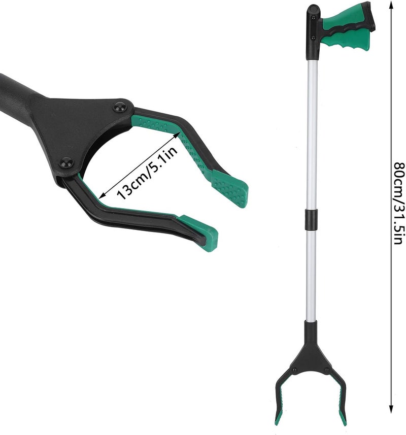 comfrt 31.5inch Extra Long Trash Grabber, Folding Trash Leaf Pickup Grabber Reacher Tool Reaching Assist for Elderly(Green) - Image 1