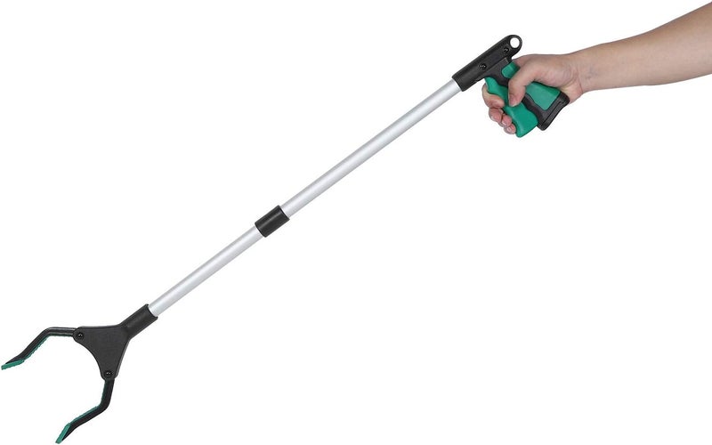 comfrt 31.5inch Extra Long Trash Grabber, Folding Trash Leaf Pickup Grabber Reacher Tool Reaching Assist for Elderly(Green) - Image 2
