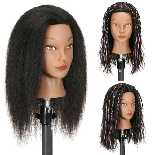 Ineffable 16Mannequin Head with Hair Mannequin Head for Braiding Hairstylists Manikin Head Cosmetology Doll Head for Hair Styling 16inch - Image 1