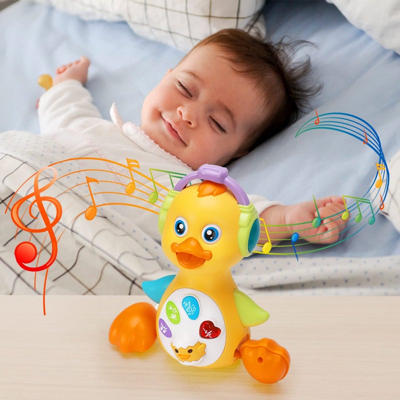 Tsomtto Baby Musical Duck Toy Dancing Crawling Tummy Time, Light Up Infant Toys Birthday for Boys Girls Baby Learning Development Newborn Toddler Toys - Image 4
