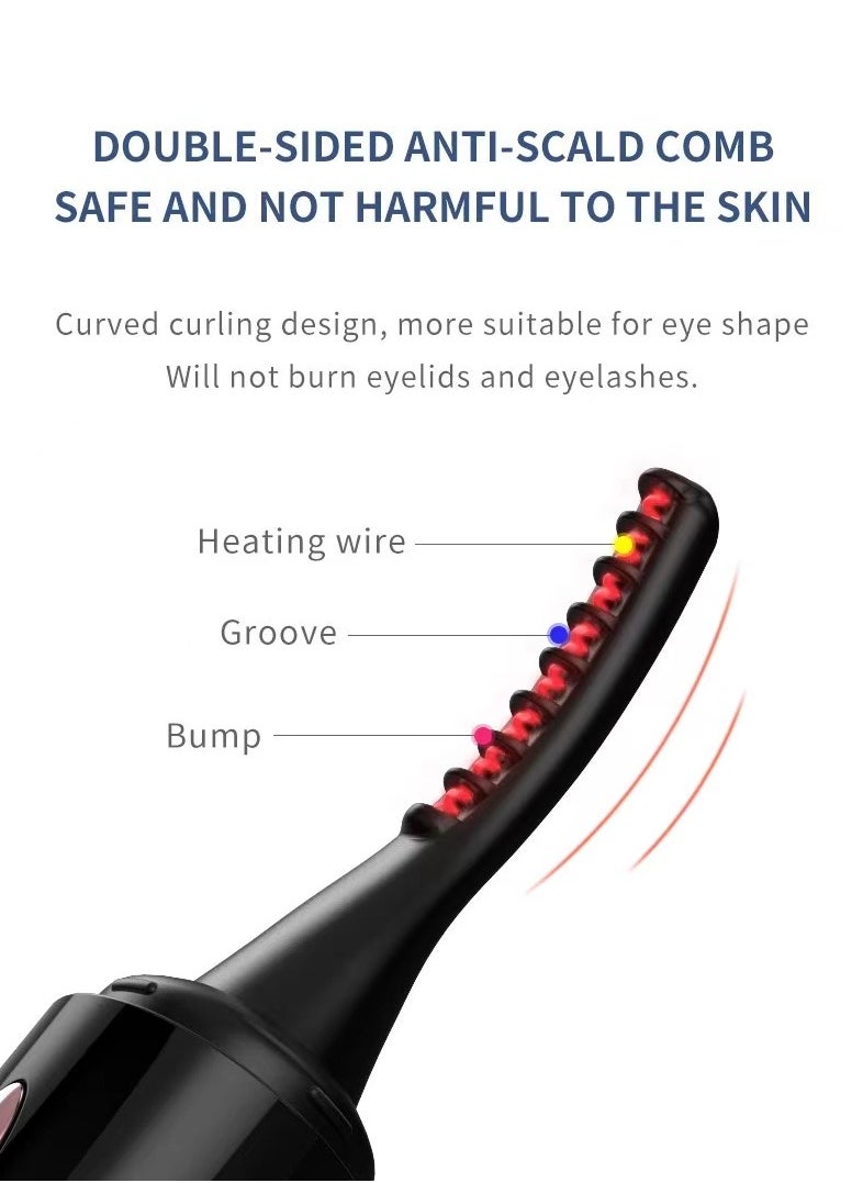 Laseta Electric Eyelash Curler, Portable Heated Eyelash Curlers, Quick Natural Curling 24H Long Lasting Eyelash Curlers, LED Display 4 Temp Settings, Suitable for Makeup Tool for Girls  - Image 4