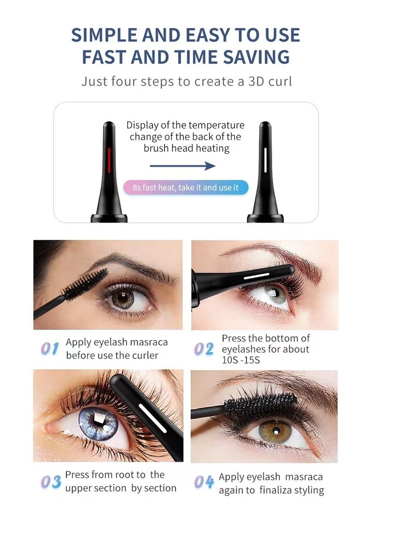 Laseta Electric Eyelash Curler, Portable Heated Eyelash Curlers, Quick Natural Curling 24H Long Lasting Eyelash Curlers, LED Display 4 Temp Settings, Suitable for Makeup Tool for Girls  - Image 3