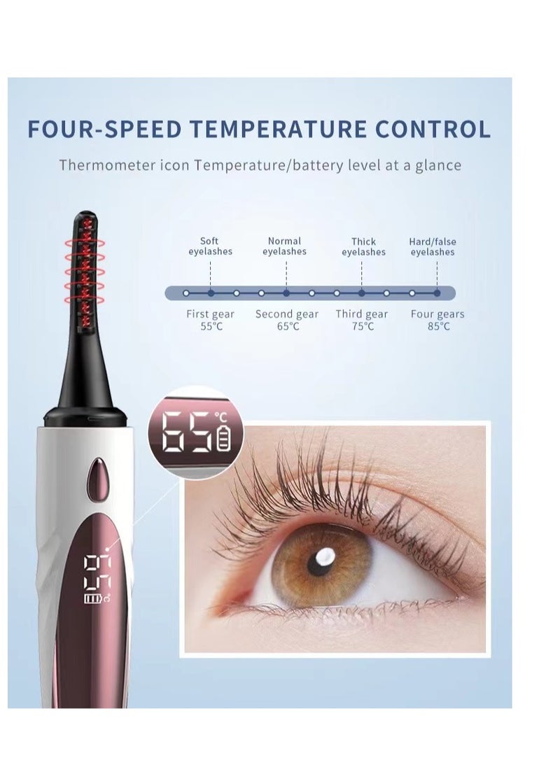 Laseta Electric Eyelash Curler, Portable Heated Eyelash Curlers, Quick Natural Curling 24H Long Lasting Eyelash Curlers, LED Display 4 Temp Settings, Suitable for Makeup Tool for Girls  - Image 5