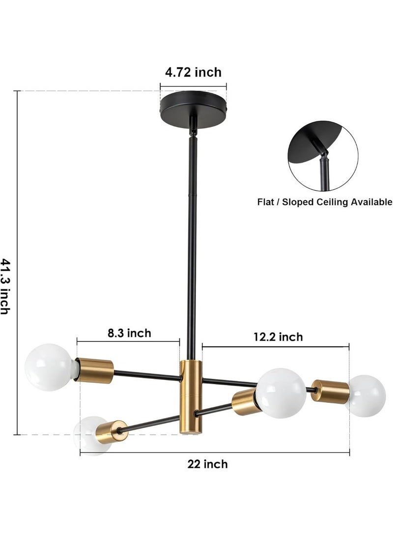 للمستقبل مصباح سقف ثريا أسود حديث LED لغرفة النوم وغرفة المعيشة مصباح جزيئي تركيبات إضاءة داخلية ، بدون لمبات - Image 4