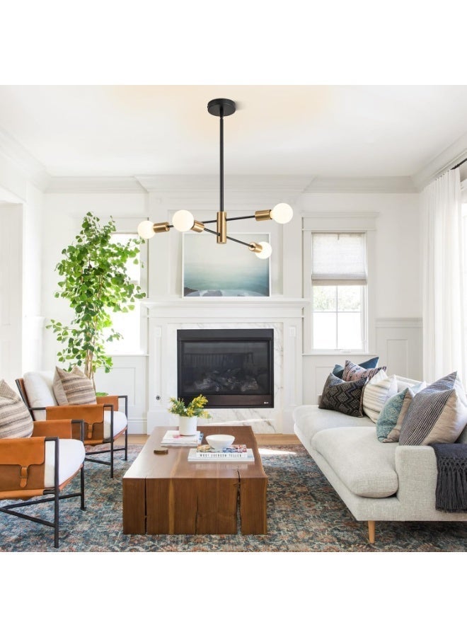 للمستقبل مصباح سقف ثريا أسود حديث LED لغرفة النوم وغرفة المعيشة مصباح جزيئي تركيبات إضاءة داخلية ، بدون لمبات - Image 2