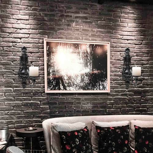 GAKA Wall Sconce Candle Holder Set of 2 Gothic Metal Candle Sconce Black Candle Holders Vintage Wall Mount Candle Holders Decorative,Black - Image 5