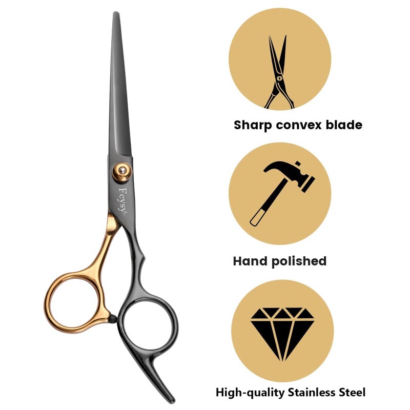 Fcysy Hair Cutting Scissors Kit, Fcysy Professional Barber Shears Set with Hair Scissors Thinning Shears, Tijeras para Cortar Cabello Haircutting Sheers Hair Cut Blending Salon Scissor for Men Women Pet - Image 3
